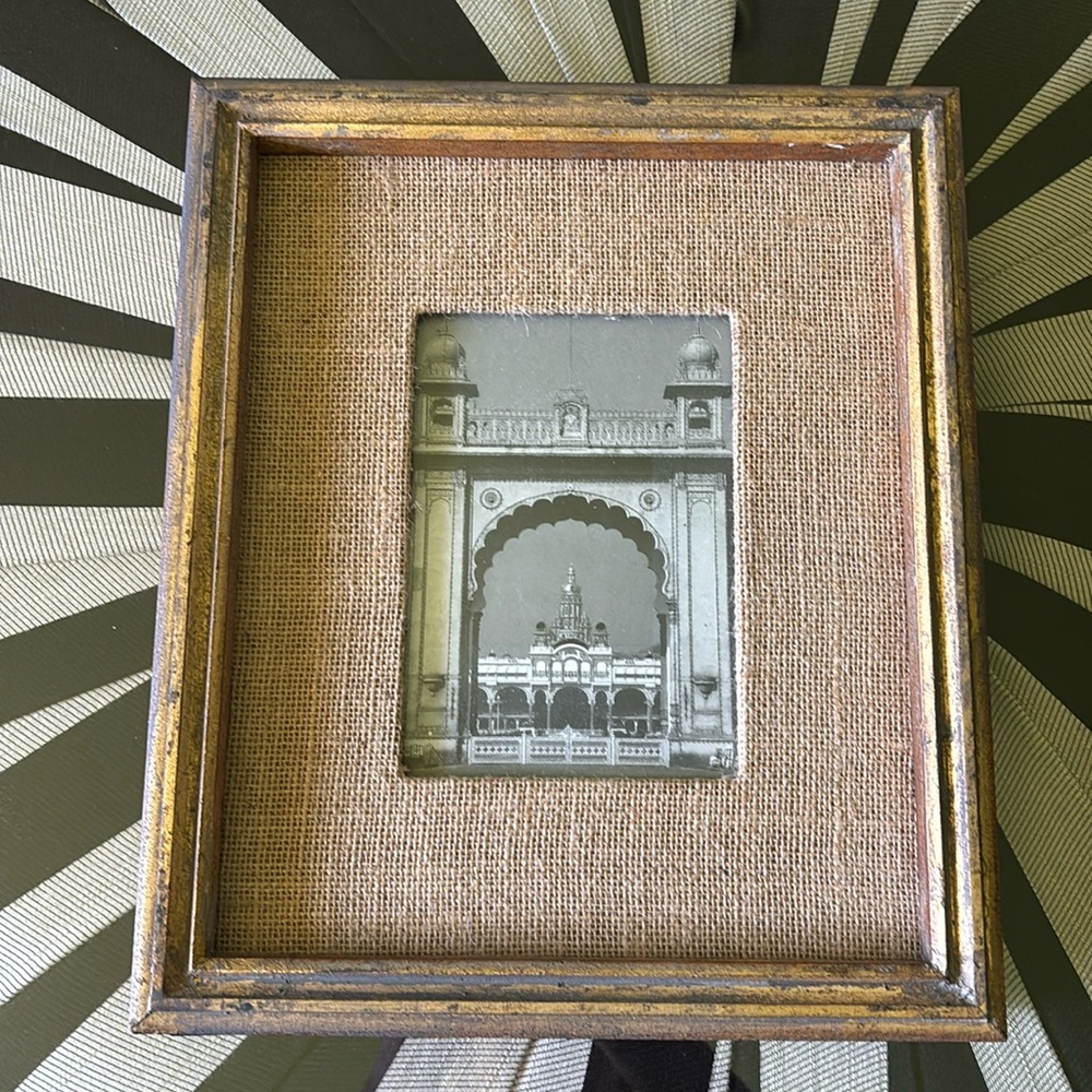 Cost Plus World Market Gold and Brown Frame